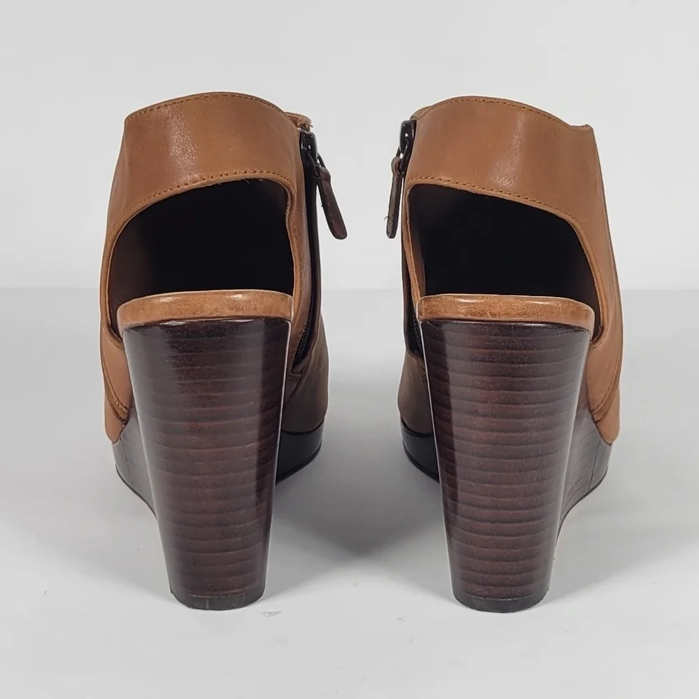 Cole Haan Brown Peep-Toe Wedges #761 Size 10.5